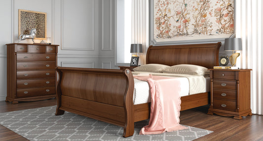 Provincial Queen Sleigh Bed Tasmanian Oak and Vic Ash Wood