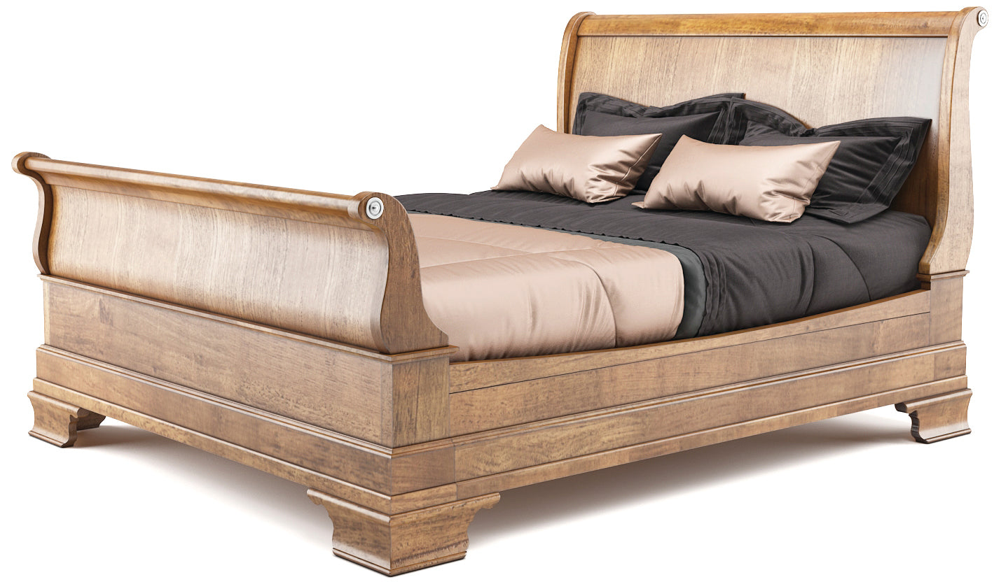 Ballantyne Queen Sleigh Bed Tasmanian Oak and Vic Ash Wood