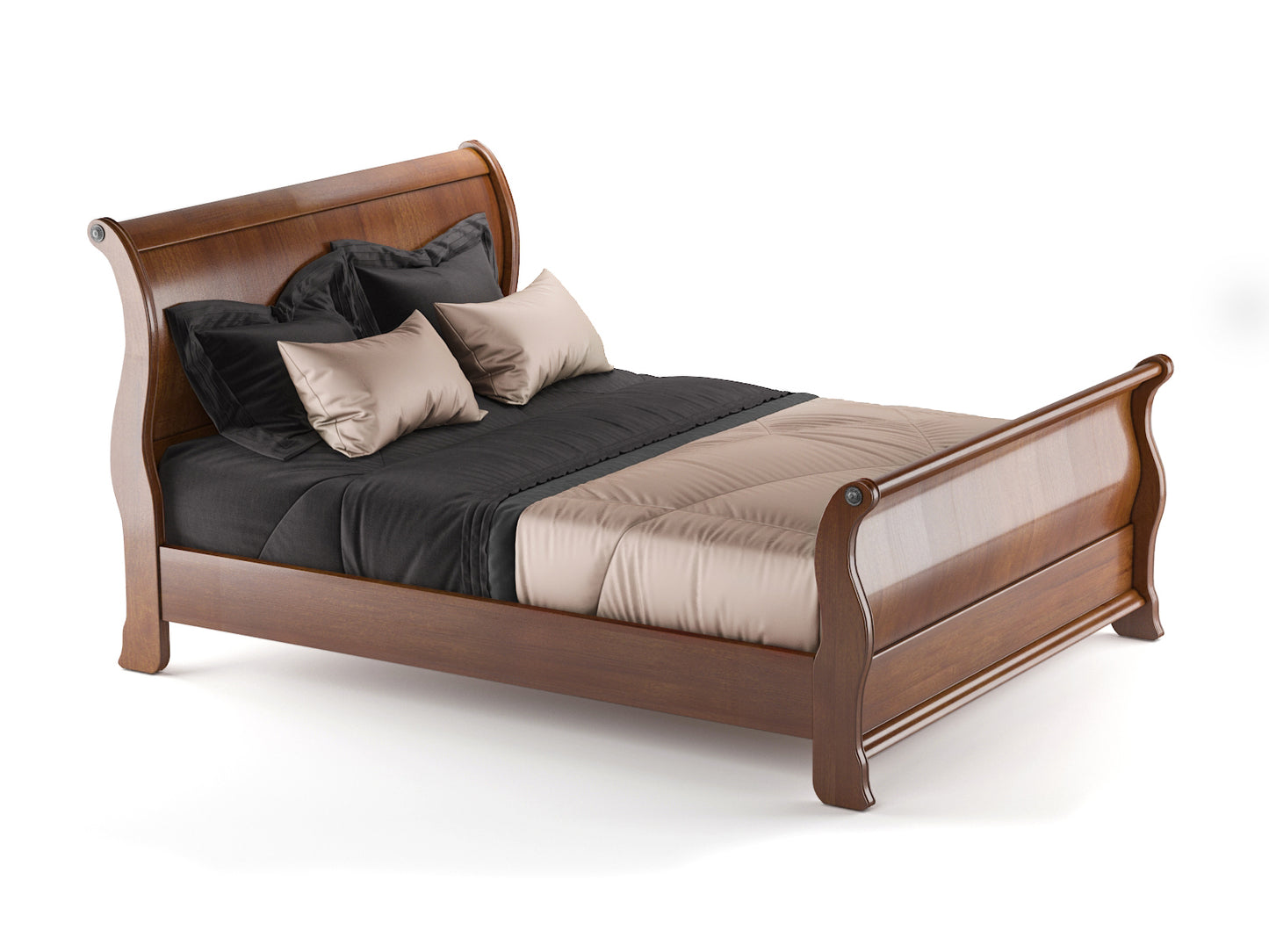 Provincial Queen Sleigh Bed Tasmanian Oak and Vic Ash Wood