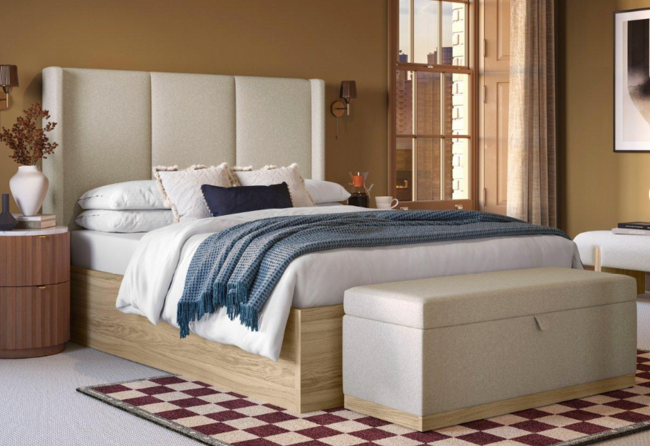 Rosa Wood & Upholstered Storage Bed