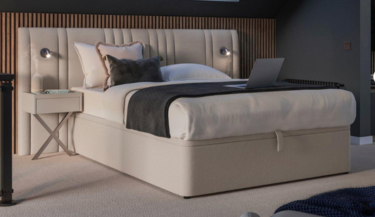 Madison Upholstered Storage Bed with Bedside Tables