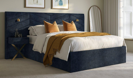 Saffron Upholstered Storage Bed with Bedside Tables