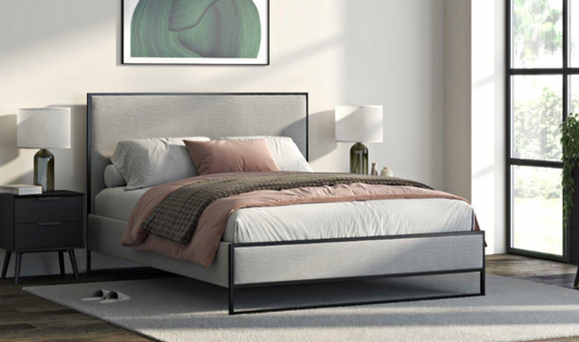 Carter Upholstered Bed with Metal Frame