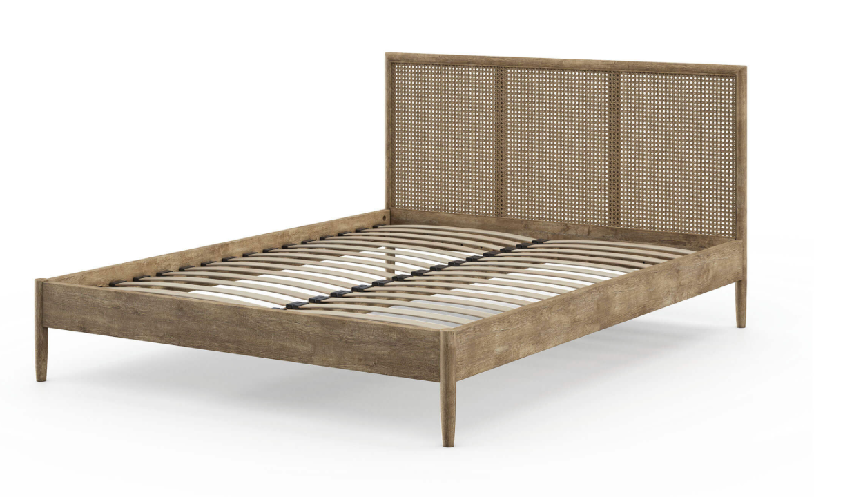 Aubrey Rattan Bed and Weathered Oak