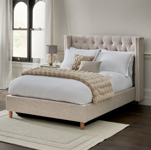 Grayson Upholstered Bed Chunky Weave with Storage