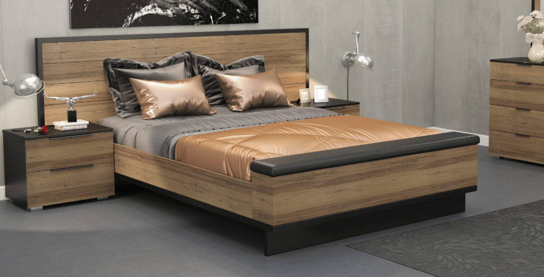 Whisper Wormy Chestnut Bed with Footboard Storage