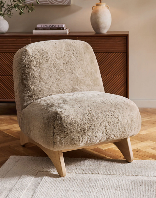 Oslo Faux Fur Mink Accent Chair