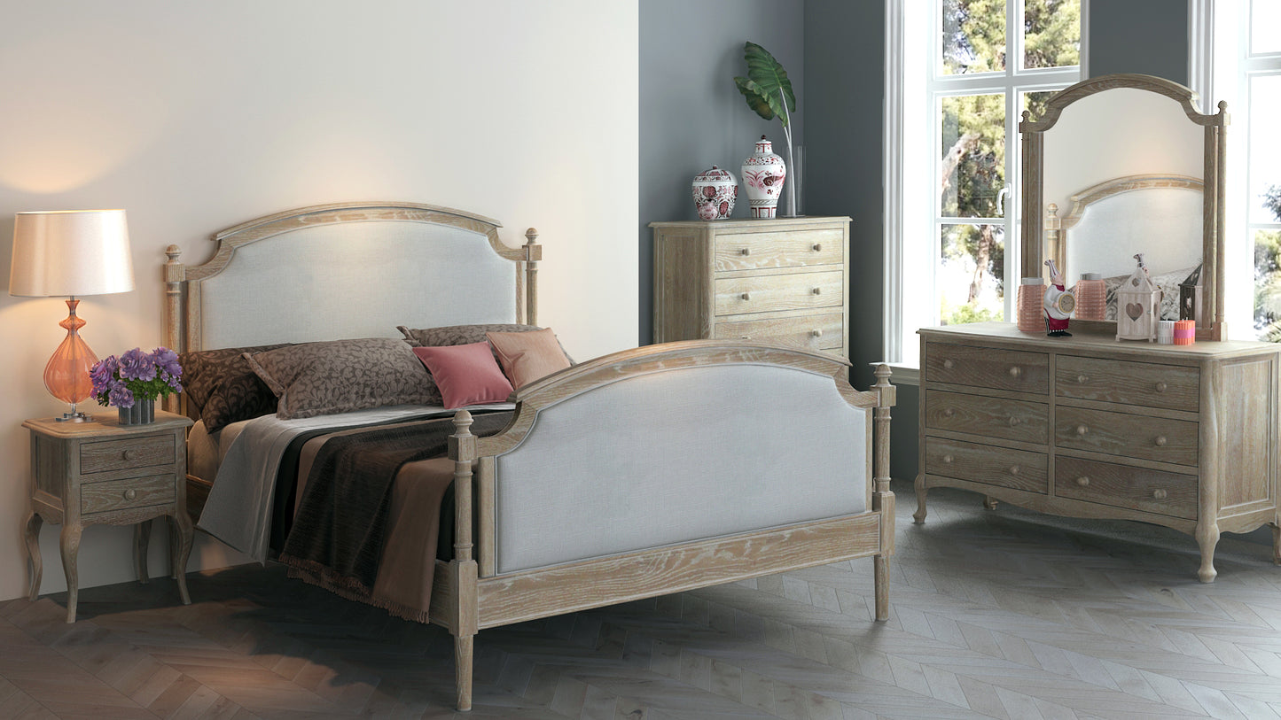 Willow Queen White Ash Bed With Brushed Finish