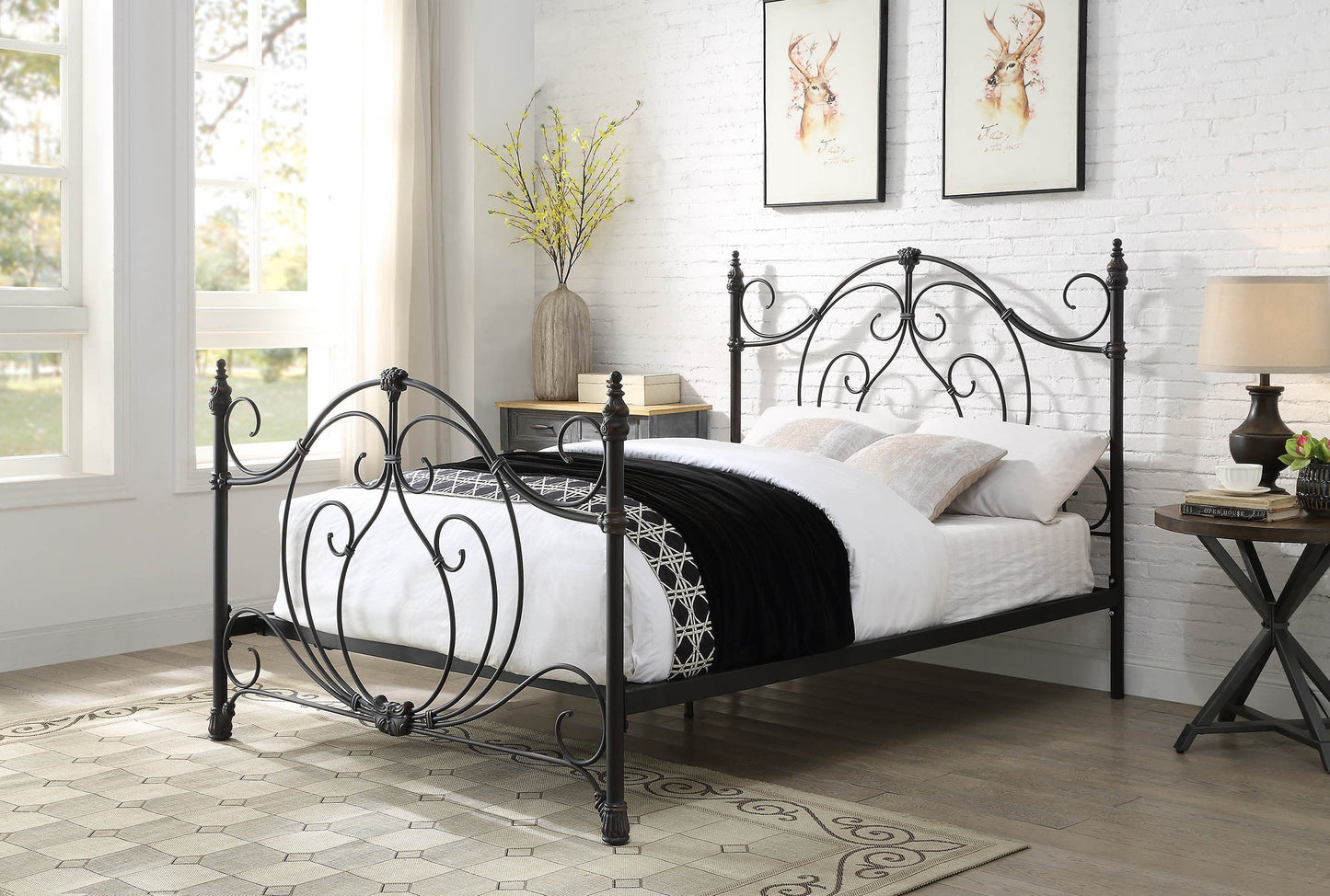 BOGART Queen Size Cast and Wrought Iron Bed