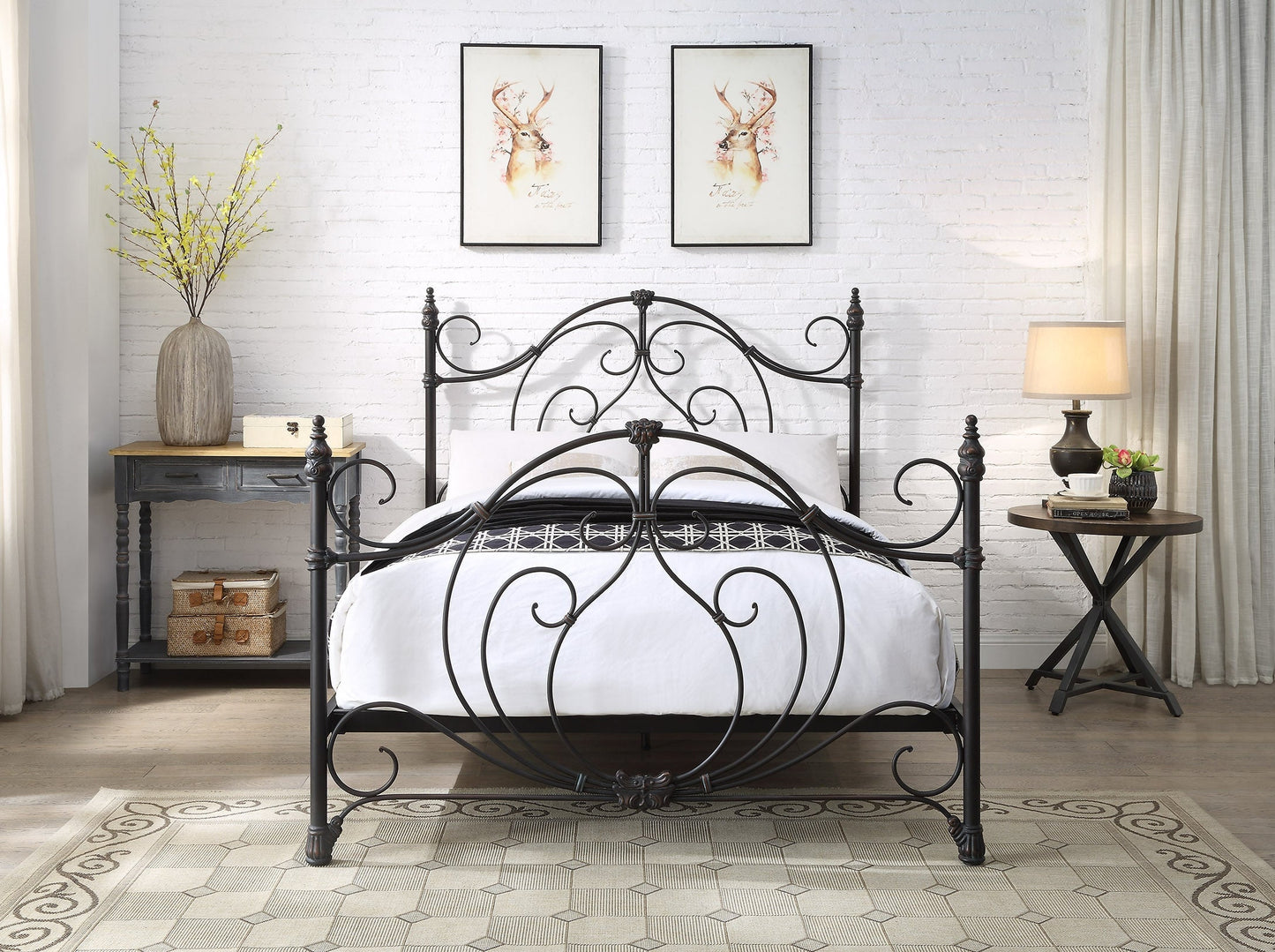 BOGART Queen Size Cast and Wrought Iron Bed