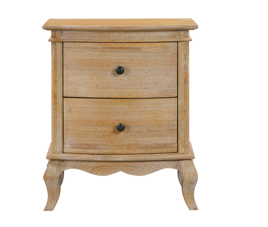 MILLES Oak Bedside Table Brushed Weathered Provincial Finish