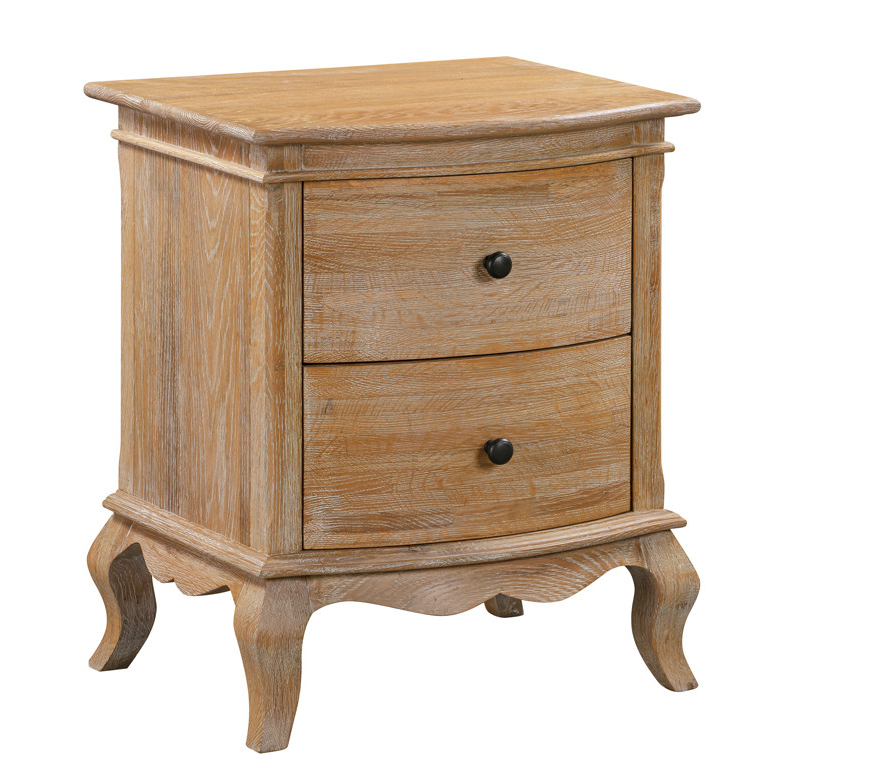 MILLES Oak Bedside Table Brushed Weathered Provincial Finish