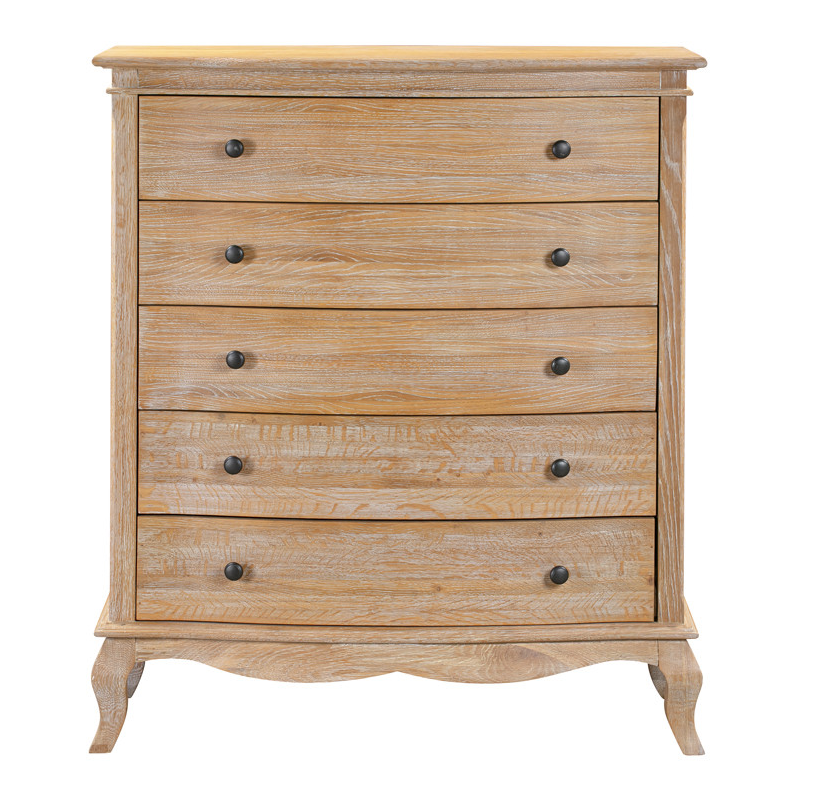 MILLES Oak Tallboy Brushed Weathered Provincial Finish