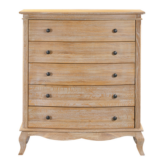 MILLES Oak Tallboy Brushed Weathered Provincial Finish