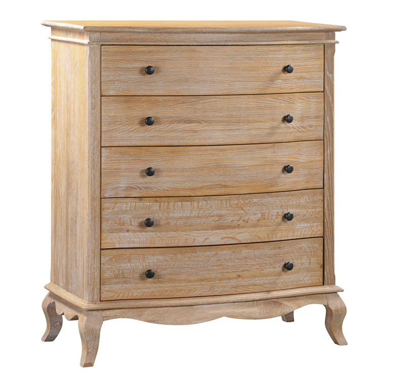 MILLES Oak Tallboy Brushed Weathered Provincial Finish