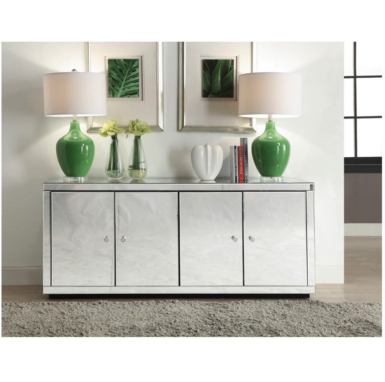 Chelsea Mirrored Sideboard Buffet with 2 shelves and 4 doors