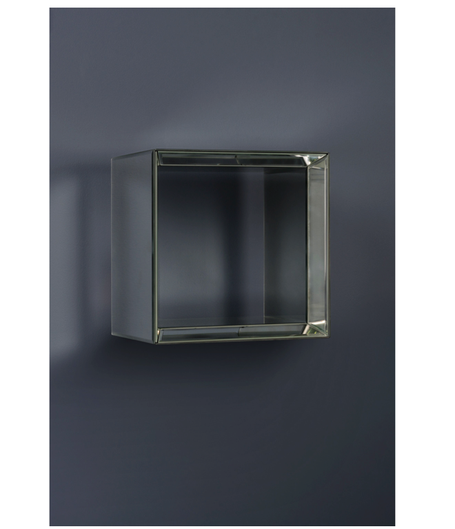 Mirrored Square Wall Shelf Display Unit