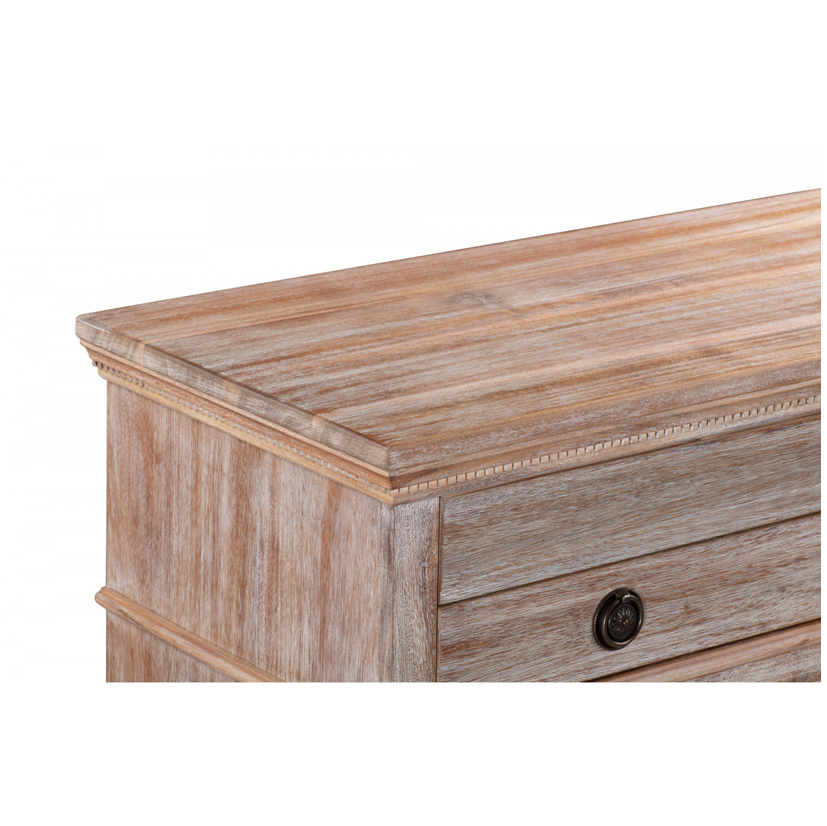 IBIZA Tallboy 5 Drawers and Lift up storage compartment Acacia Wood