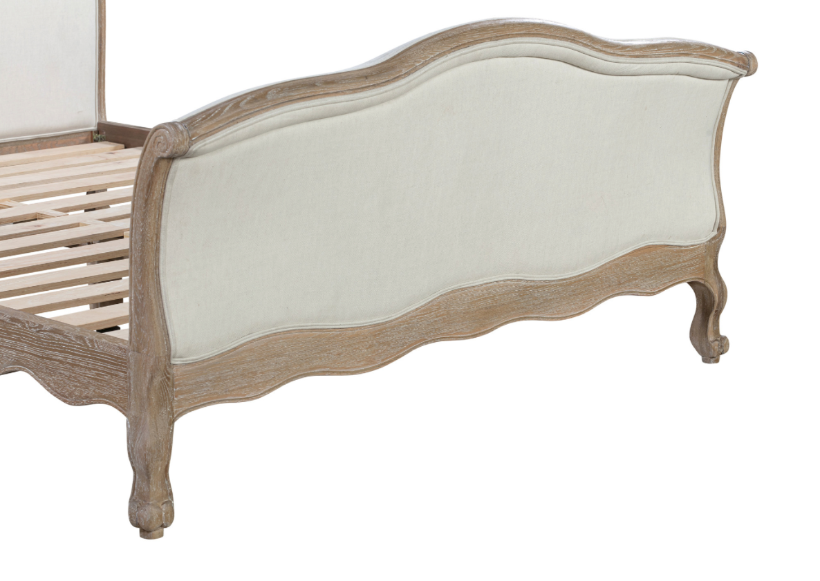 ANNECY King Bed Oak Wood Brushed Weathered Finish