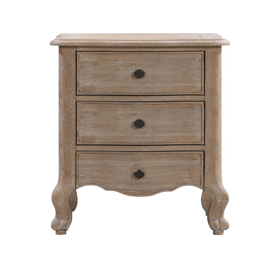 ANNECY Oak Bedside Table Brushed Weathered Finish