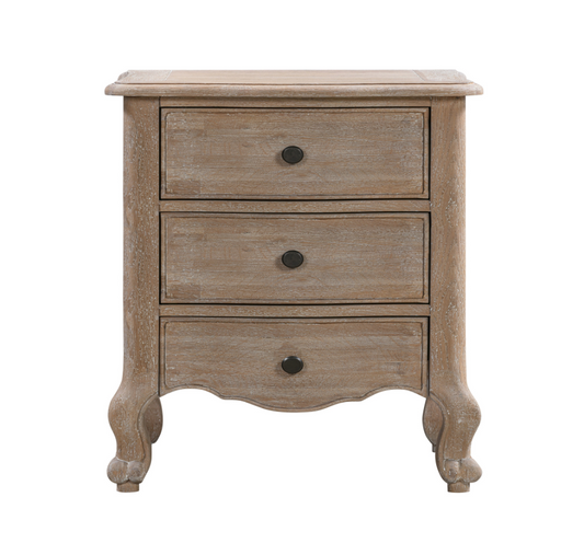 ANNECY Oak Bedside Table Brushed Weathered Finish