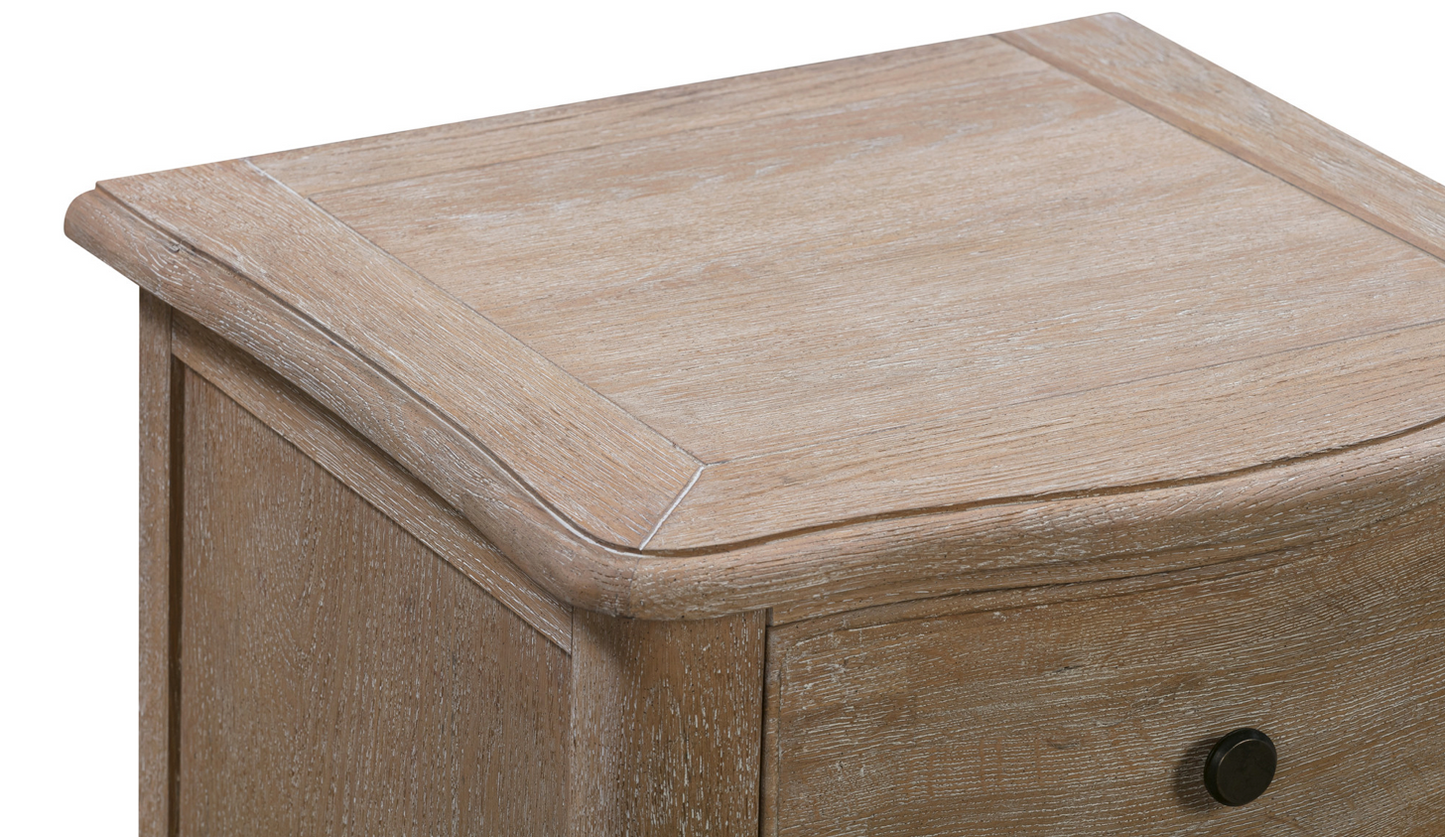 ANNECY Oak Bedside Table Brushed Weathered Finish