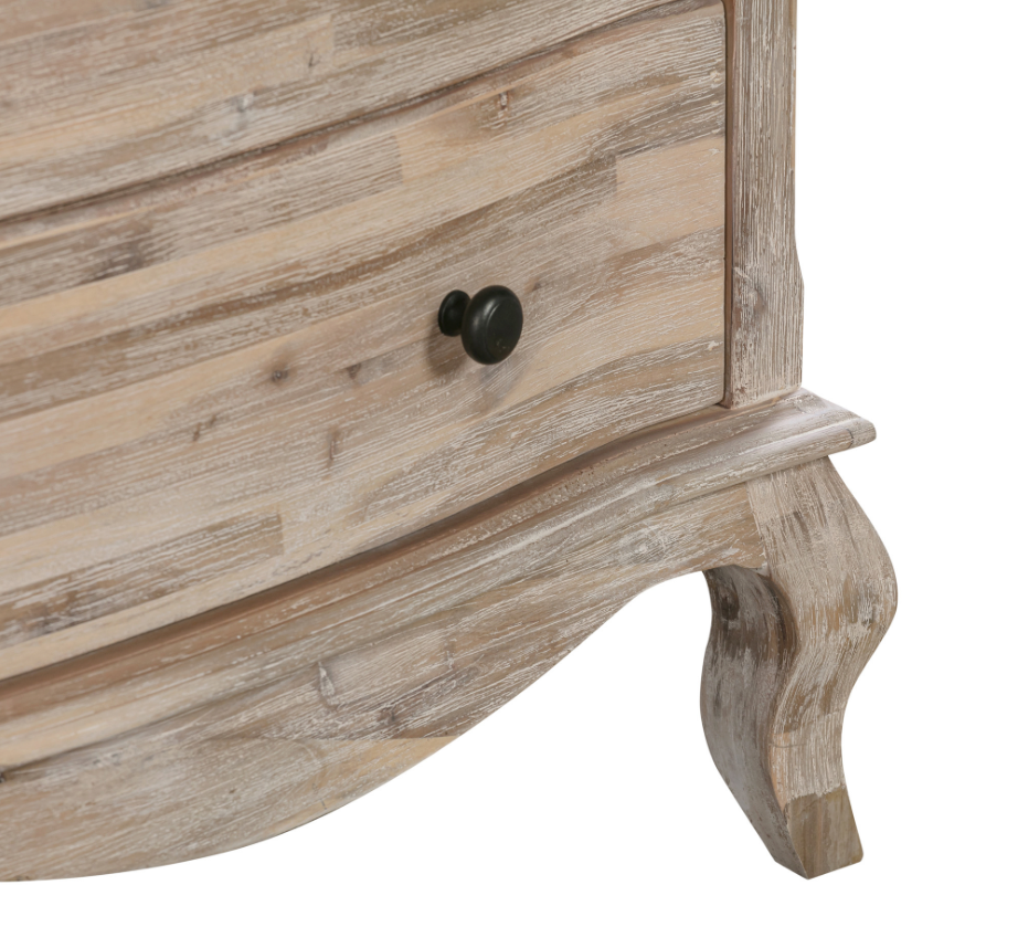 SALCOMBE Tallboy Chest Acacia Brushed Weathered Finish