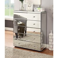 Rio Crystal Mirrored Tallboy 5 Drawers