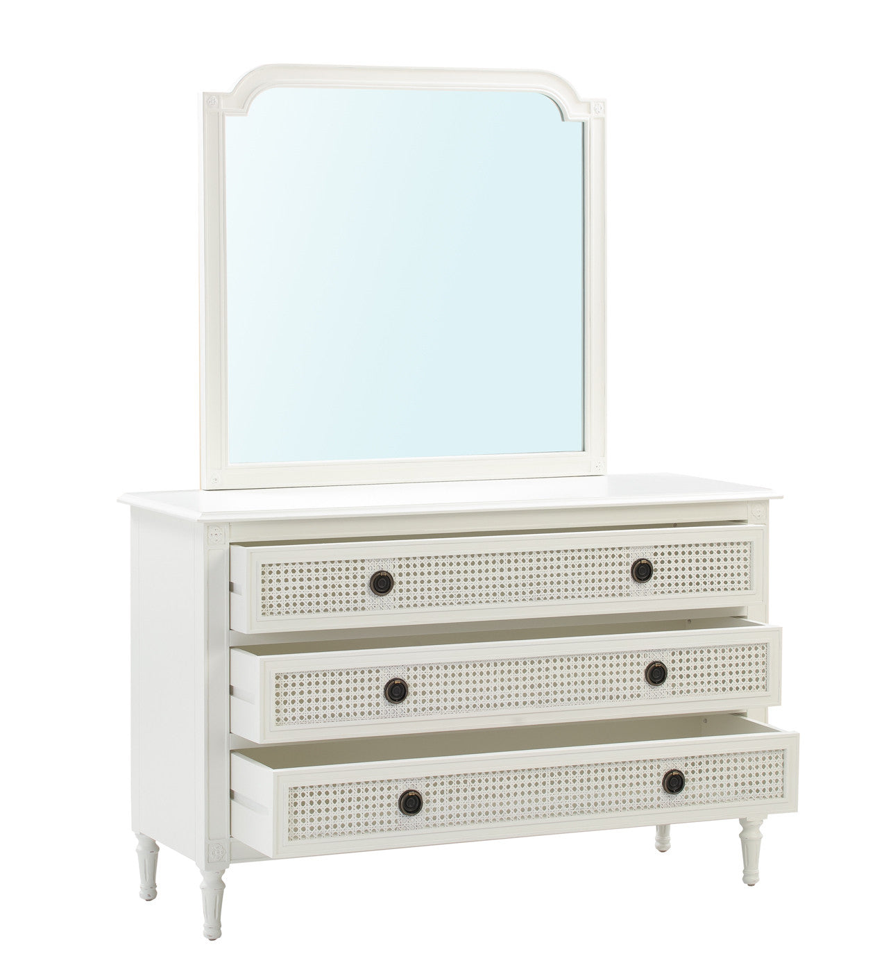 PALOMA Dressing Table Mirror French Style White "Distressed" Finish