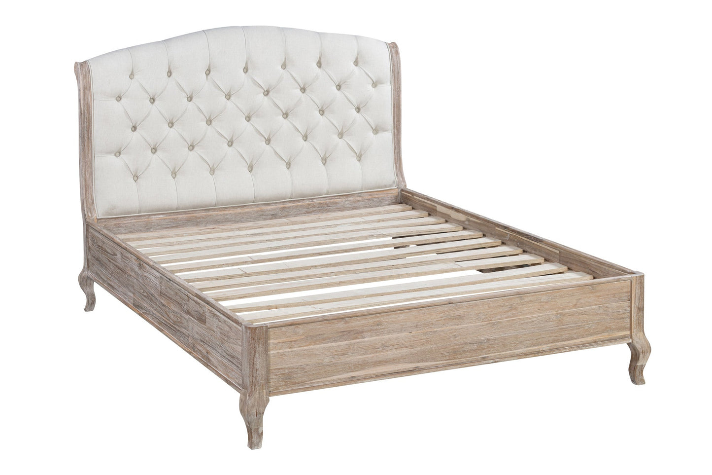 Salcombe Queen Bed Acacia Wood Brushed Weathered Finish