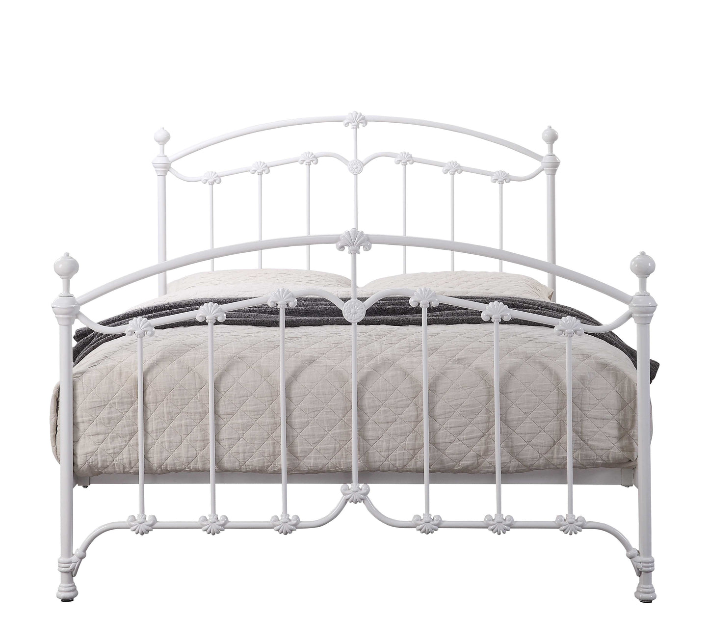 KATRINA WHITE SINGLE Size Cast and Wrought Iron Bed