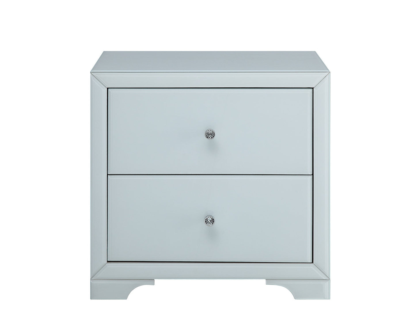 BOULEVARD White Glass Bedside Table