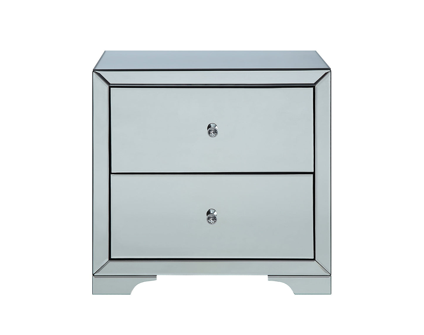 BOULEVARD Silver Mirror Bedside Table