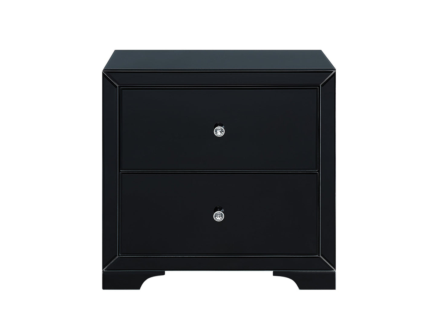 BOULEVARD Black Glass Bedside Table